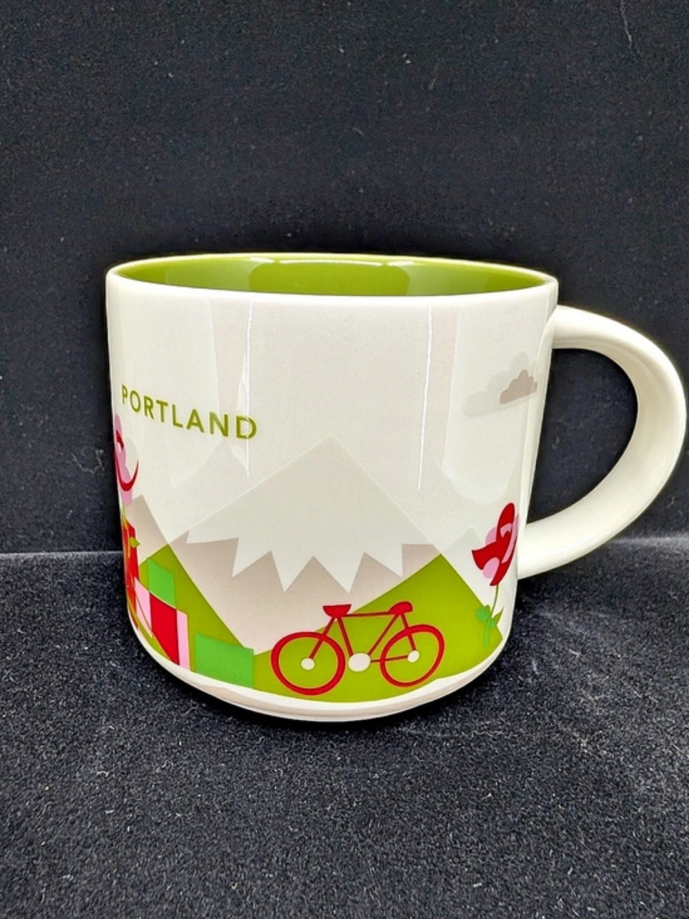 Starbucks Portland Oregon Ceramic Mug You Are Here Collection White & Green 2014